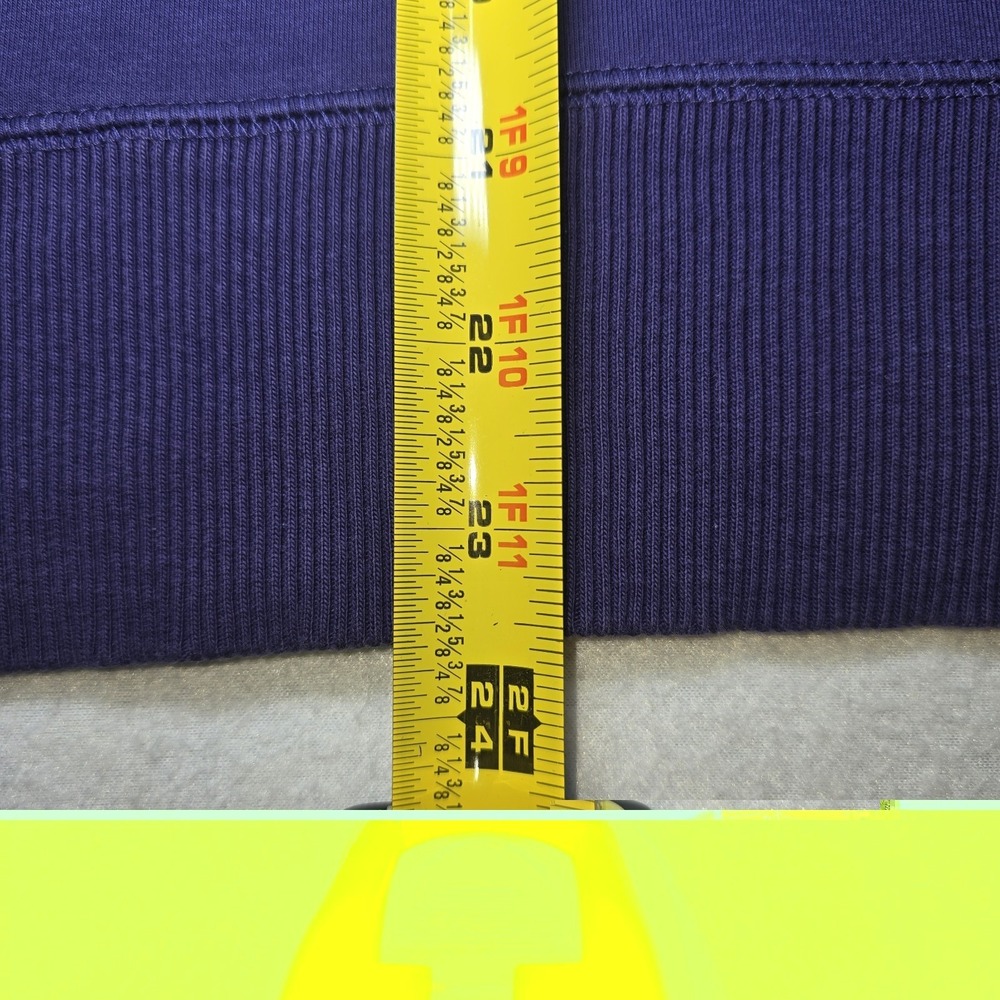Puma Sweatshirt Wom XL Purple Graphic Pullover Raglan Scoop Neck Distressed Logo - Picture 8 of 8